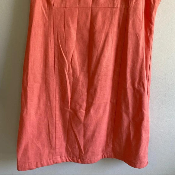 Chadwicks Linen Sleeveless Classy Classic Coral Dress Size 14 Petite - Picture 4 of 12
